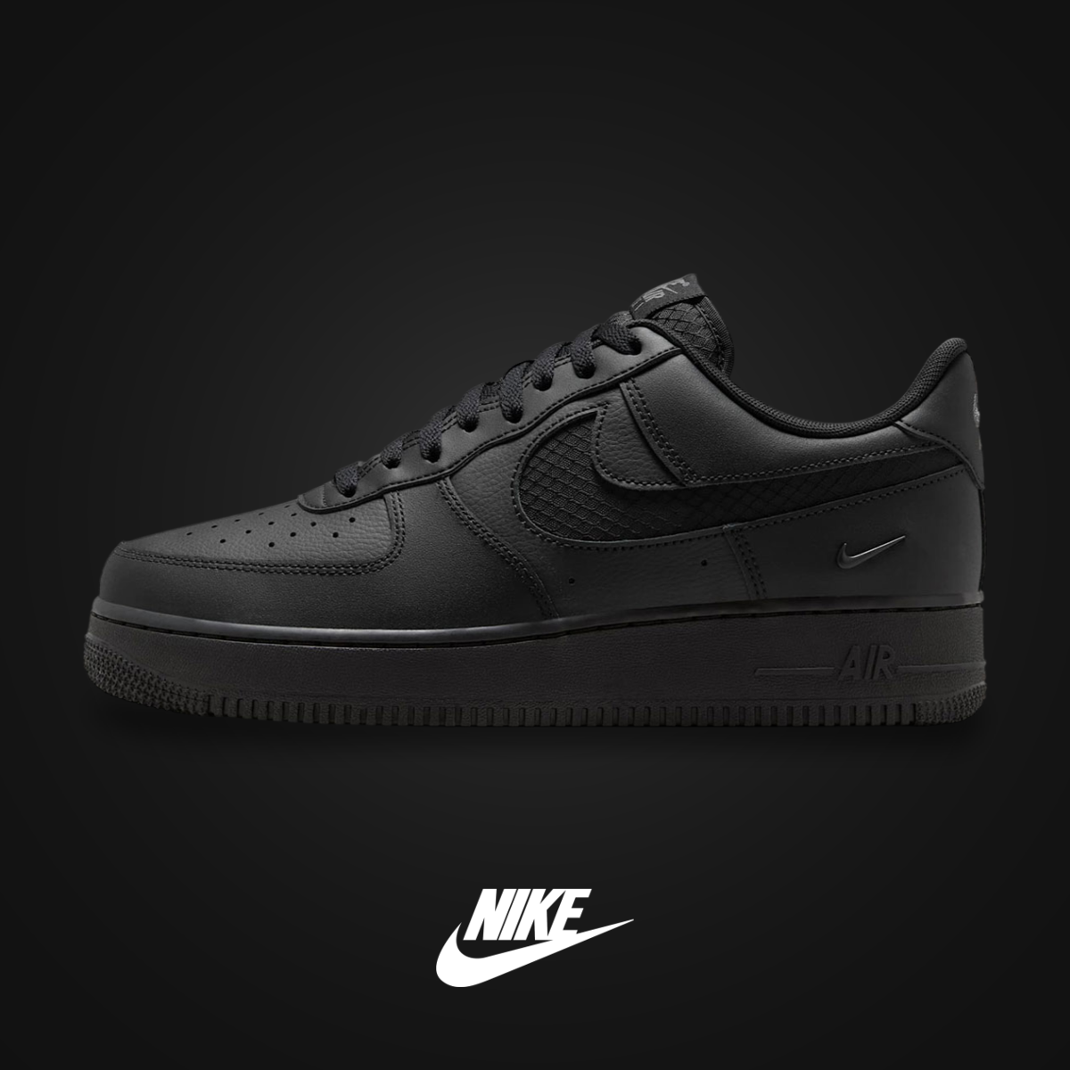 Nike Air Force 1 Low Black Nylon Swoosh | KicksOnFire