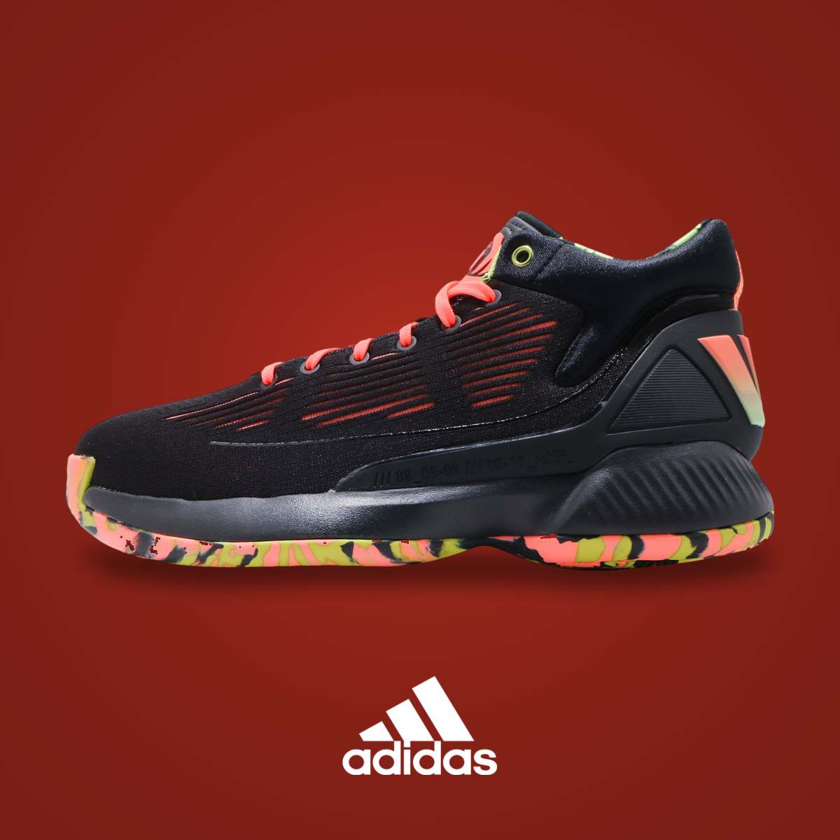 adidas D Rose 10 Core Black Signal Coral Signal Green | KicksOnFire