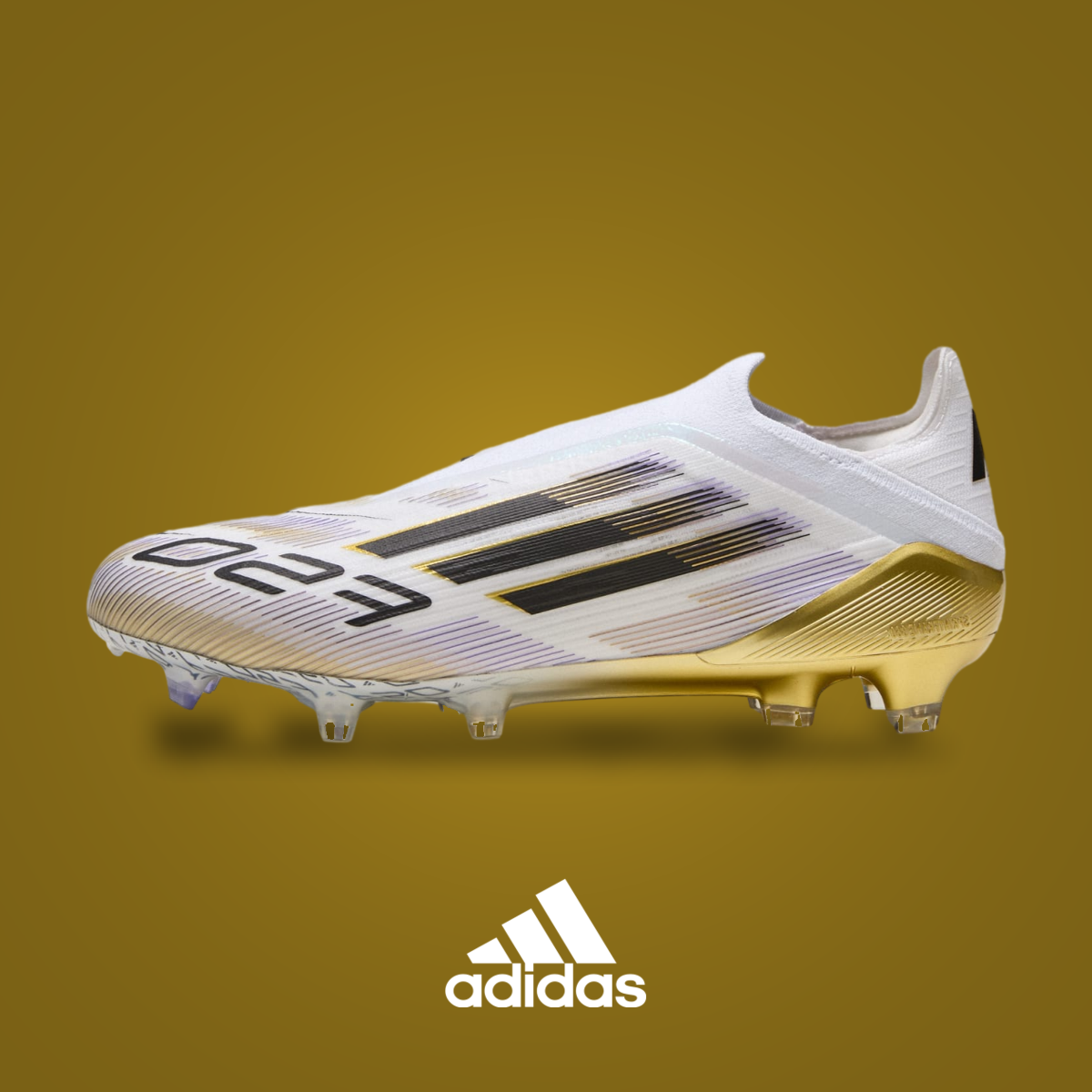 Adidas F50 Elite Laceless FG Cloud White / Core Black / Gold