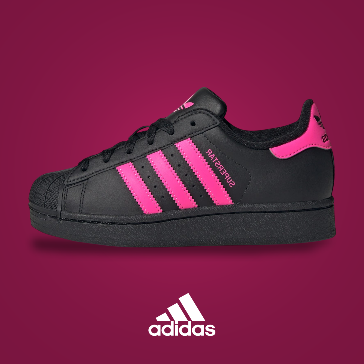 Adidas Superstar II GS Core Black / Lucid Pink | KicksOnFire