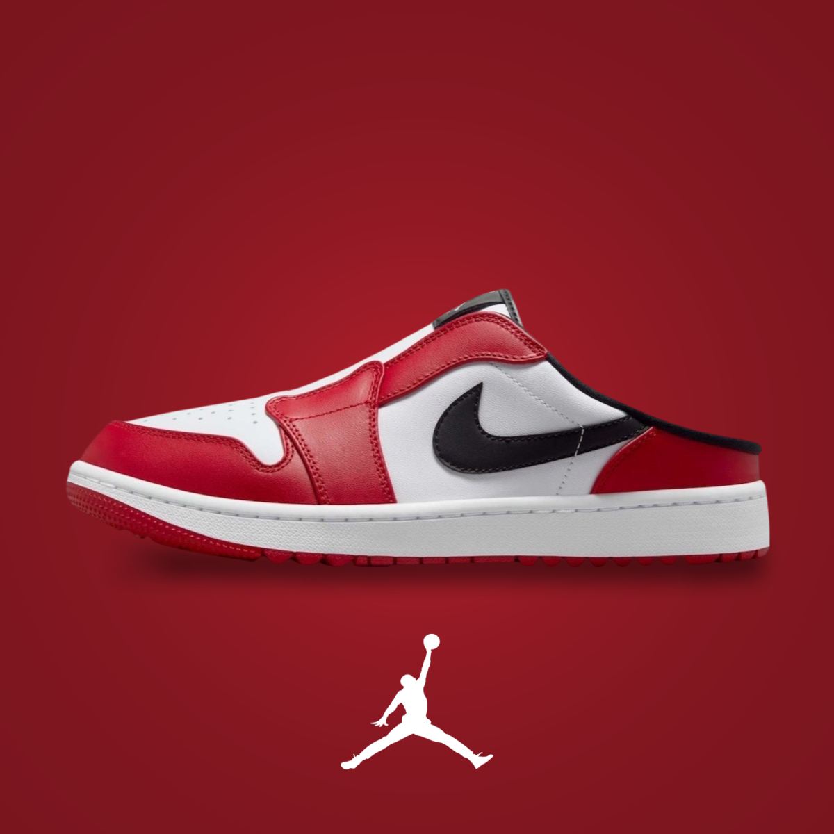 Air Jordan 1 Mule Golf Chicago White / Varsity Red | KicksOnFire