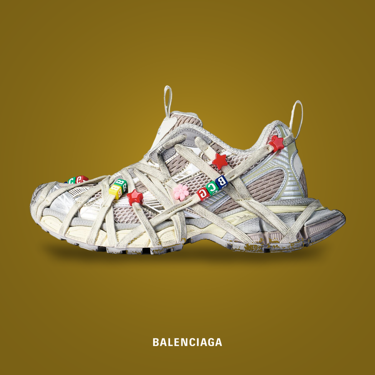 Balenciaga 3xl Extreme Lace Eggshell / Multicolor | KicksOnFire
