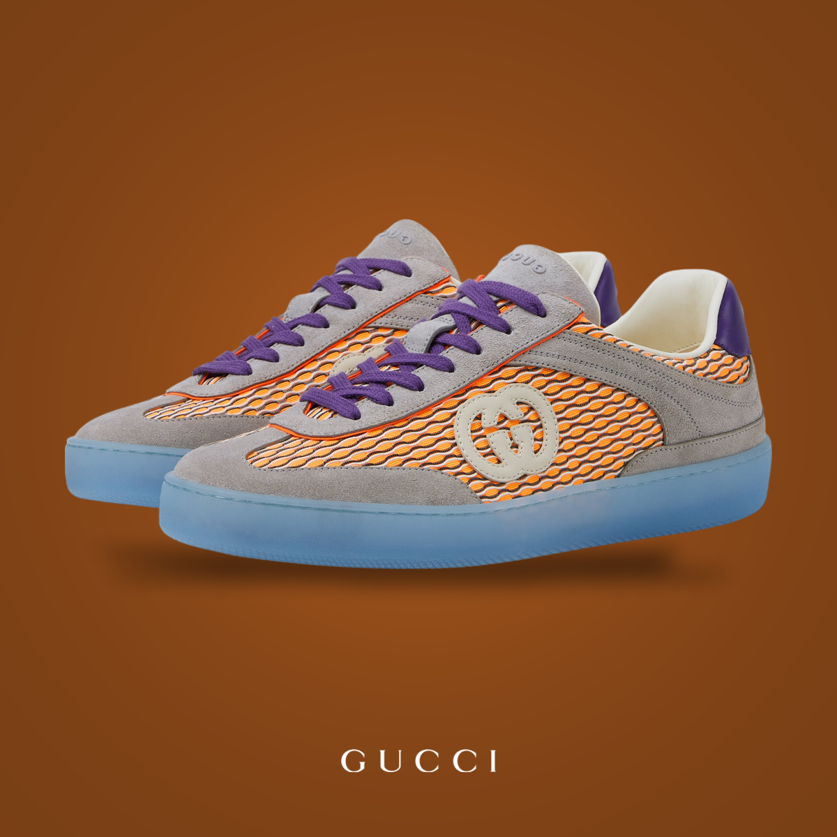 Gucci G75 Multicolor Mesh / Suede / Purple / Orange | KicksOnFire