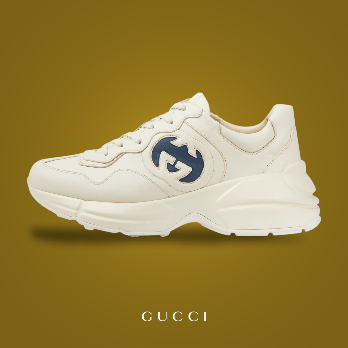Gucci Rhyton With Interlocking G Ivory Leather | KicksOnFire