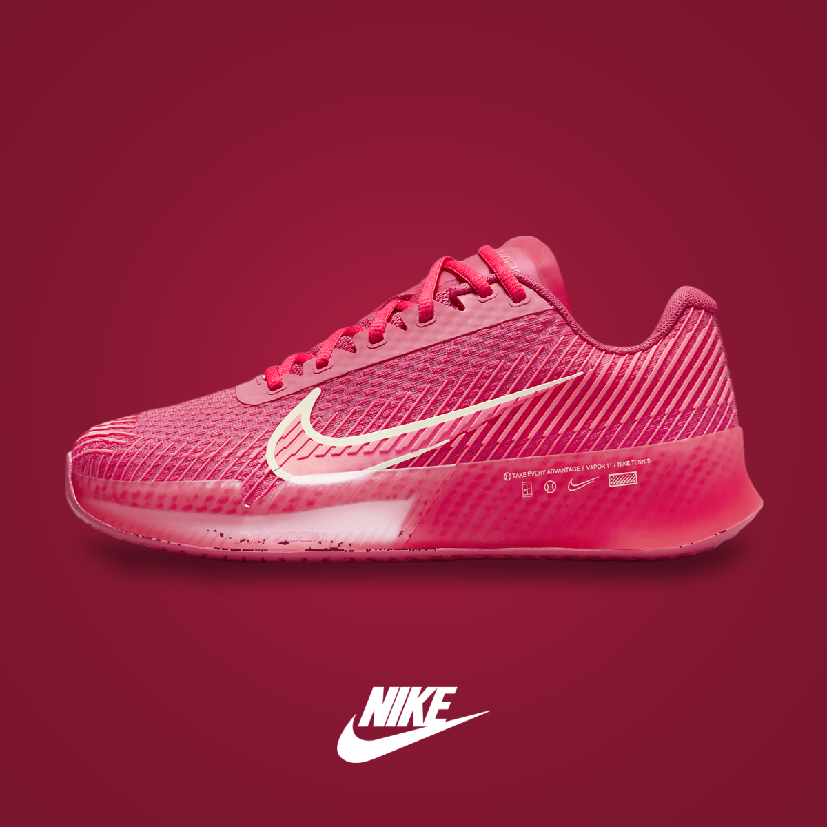 NikeCourt Air Zoom Vapor 11 WMNS Aster Pink / Hot Punch | KicksOnFire