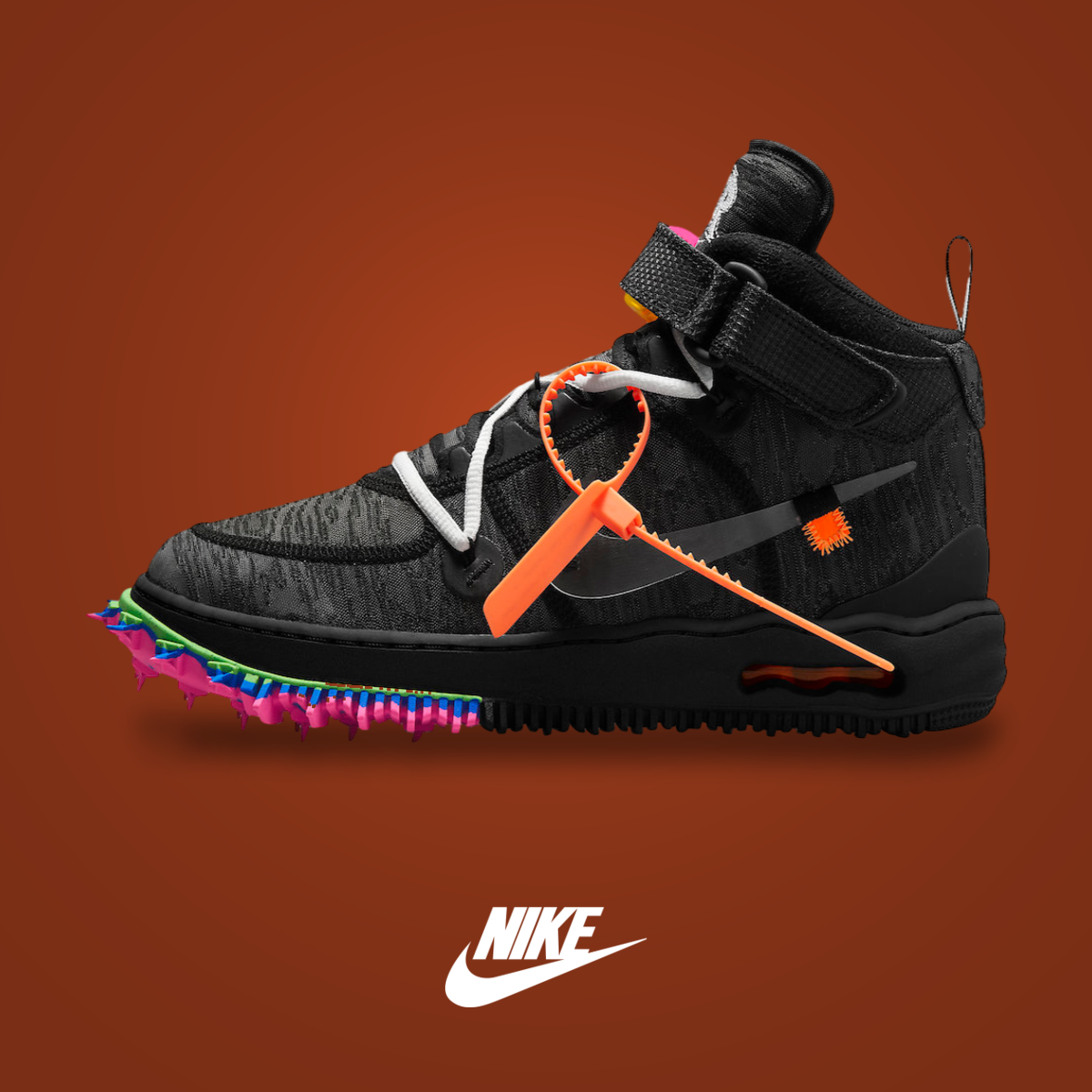 Off-White x Nike Air Force 1 Mid Black | KicksOnFire