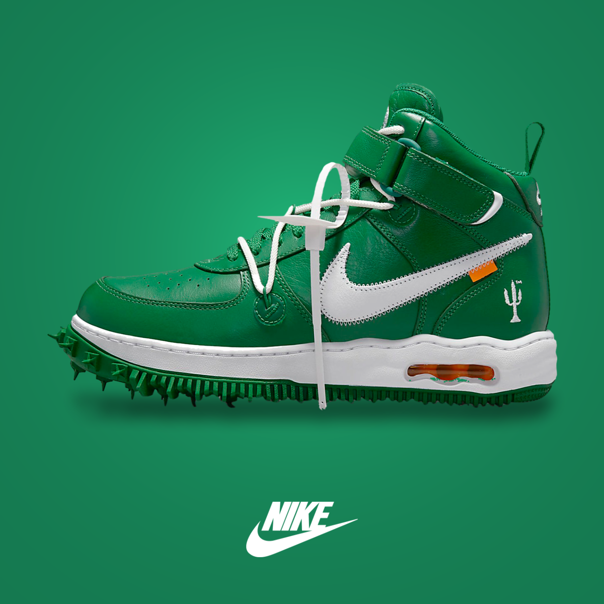 Off-White x Nike Air Force 1 Mid Pine Green | KicksOnFire