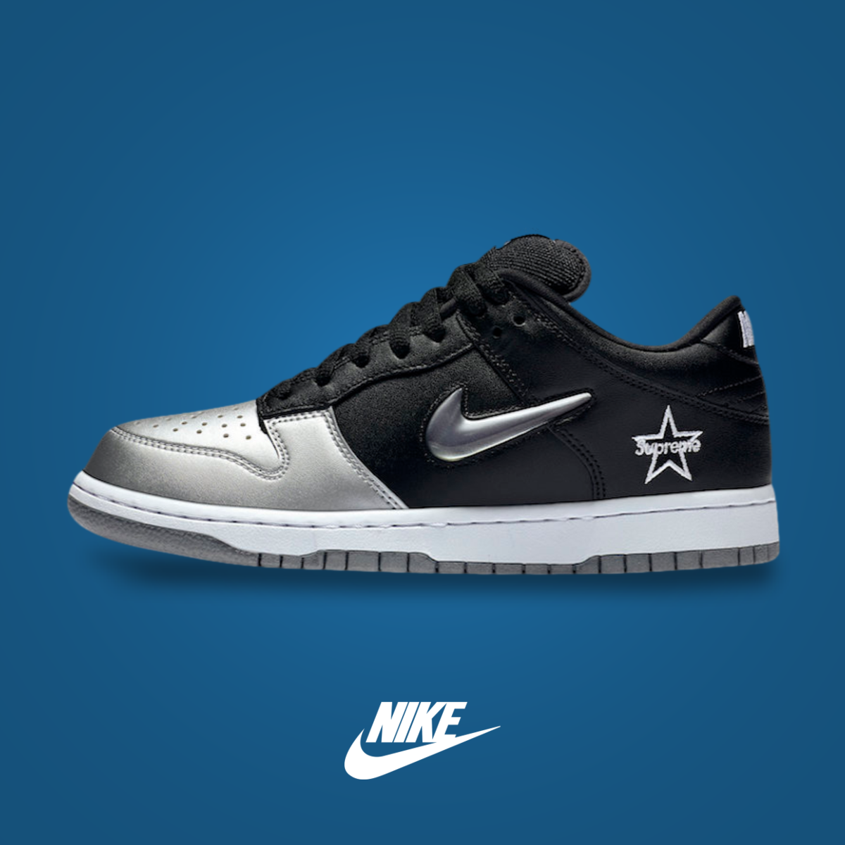 Supreme x Nike SB Dunk Low Metallic Silver | KicksOnFire