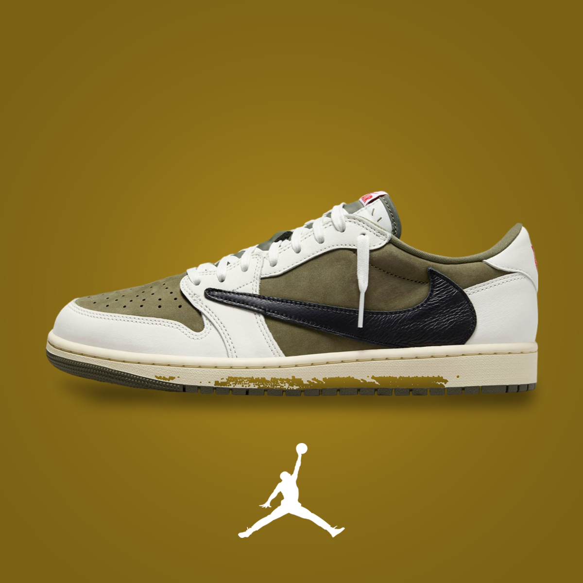 Travis Scott x Air Jordan 1 Low OG Medium Olive | KicksOnFire