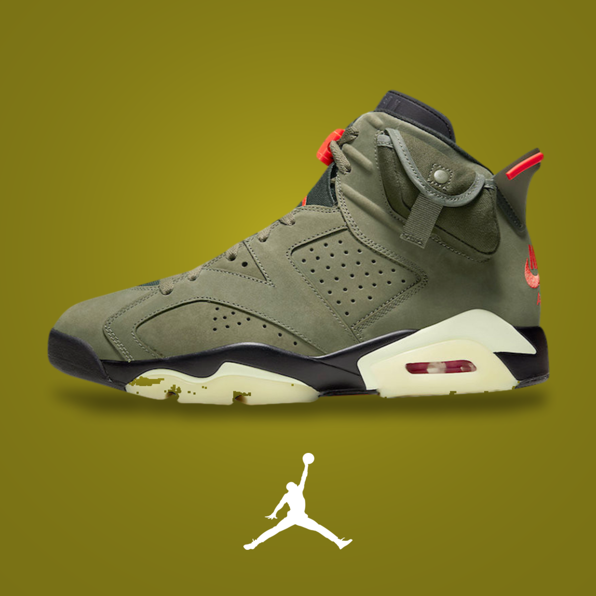 Travis Scott x Air Jordan 6 Medium Olive | KicksOnFire