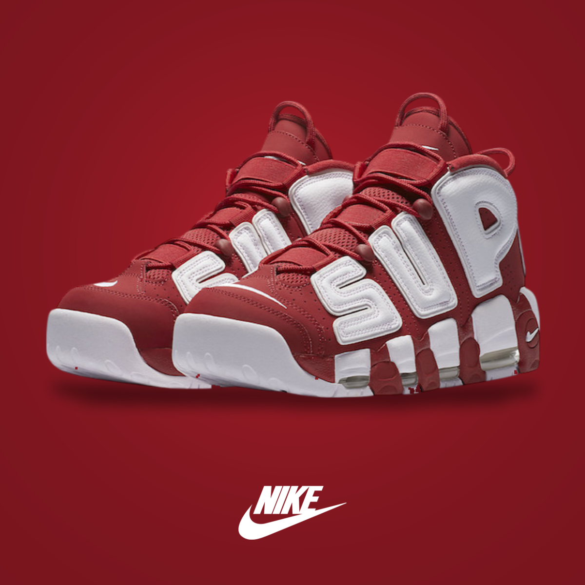 Supreme x Nike Air More Uptempo Red | KicksOnFire